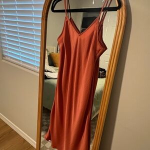 a new day Coral silk Midi Dress